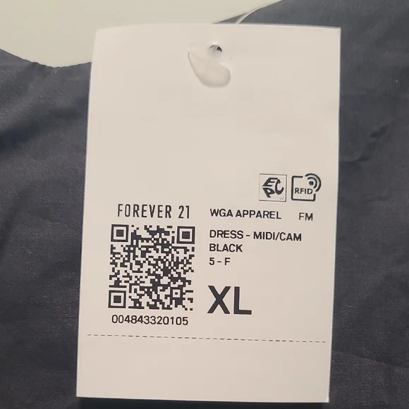 Forever 21 Black Midi Dress with Spaghetti Straps - Picture 2 of 5